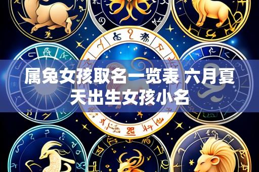 属兔女孩取名一览表 六月夏天出生女孩小名