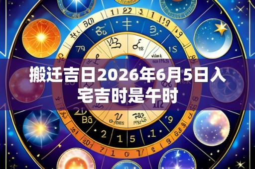 搬迁吉日2026年6月5日入宅吉时是午时