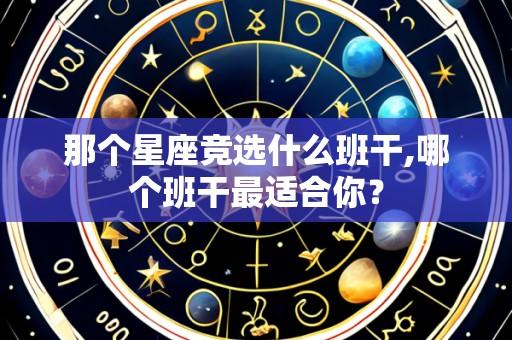 那个星座竞选什么班干,哪个班干最适合你?