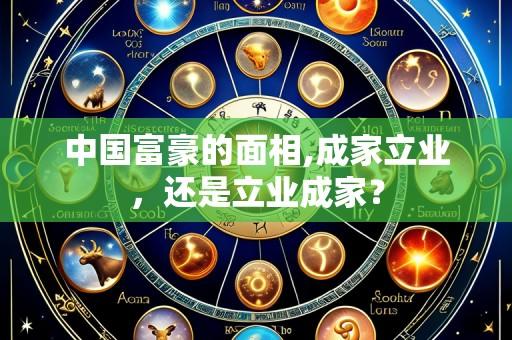 中国富豪的面相,成家立业，还是立业成家？