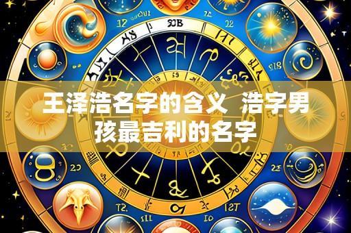 王泽浩名字的含义  浩字男孩最吉利的名字