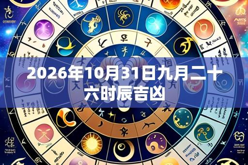 2026年10月31日九月二十六时辰吉凶