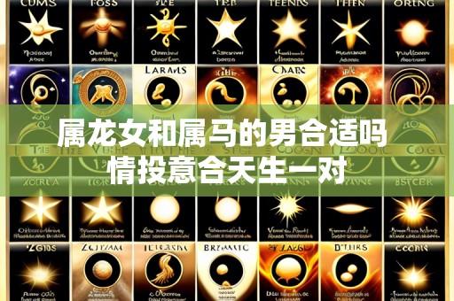 属龙女和属马的男合适吗 情投意合天生一对