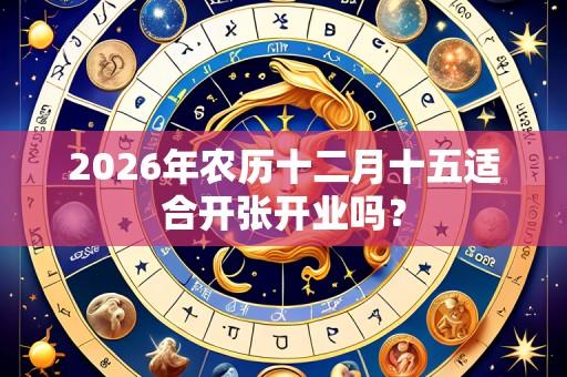 2026年农历十二月十五适合开张开业吗?