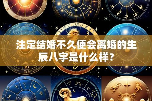 注定结婚不久便会离婚的生辰八字是什么样？