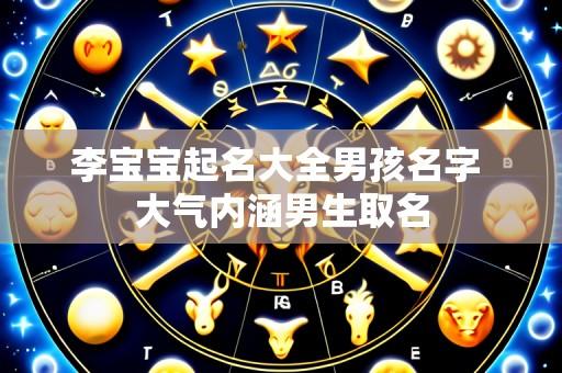 李宝宝起名大全男孩名字 大气内涵男生取名