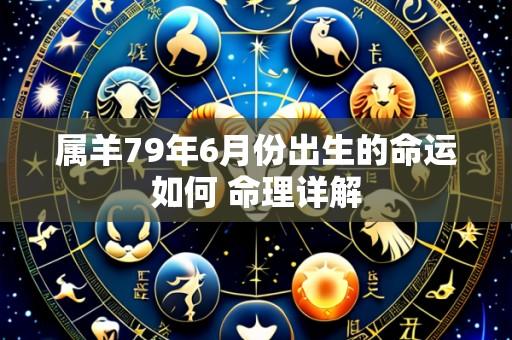 属羊79年6月份出生的命运如何 命理详解