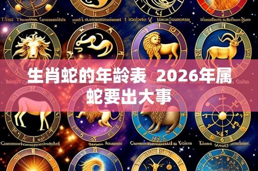 生肖蛇的年龄表 2026年属蛇要出大事