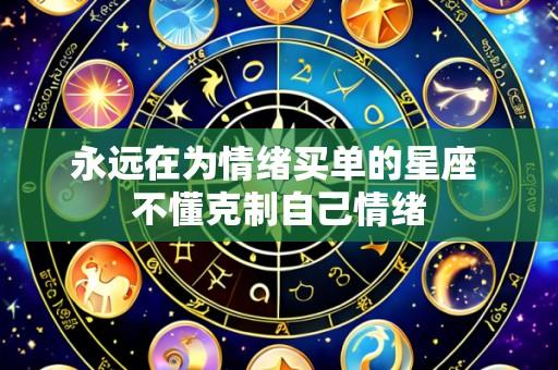 永远在为情绪买单的星座 不懂克制自己情绪