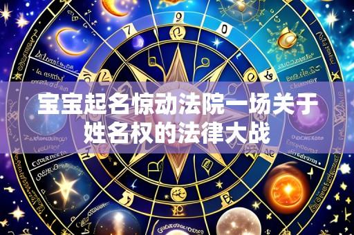 宝宝起名惊动法院一场关于姓名权的法律大战