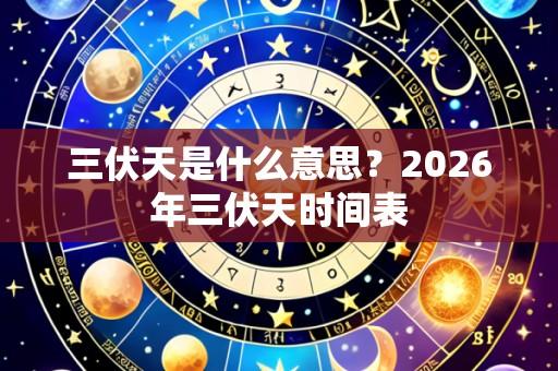 三伏天是什么意思?2026年三伏天时间表