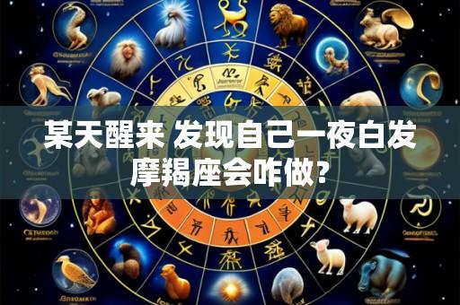 某天醒来 发现自己一夜白发摩羯座会咋做?