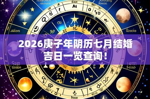 2026庚子年阴历七月结婚吉日一览查询!