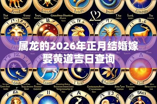 属龙的2026年正月结婚嫁娶黄道吉日查询