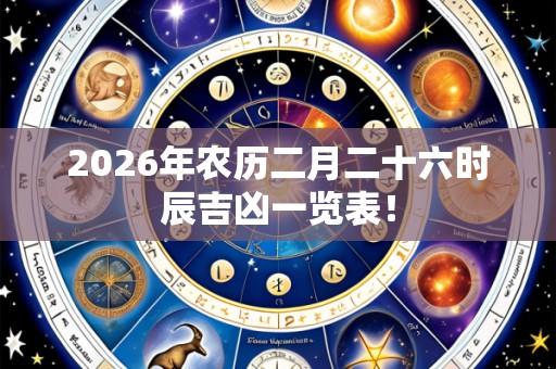 2026年农历二月二十六时辰吉凶一览表！