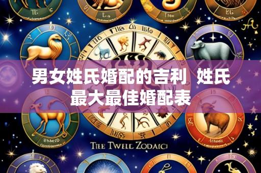 男女姓氏婚配的吉利 姓氏最大最佳婚配表