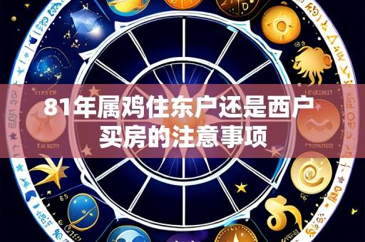81年属鸡住东户还是西户 买房的注意事项