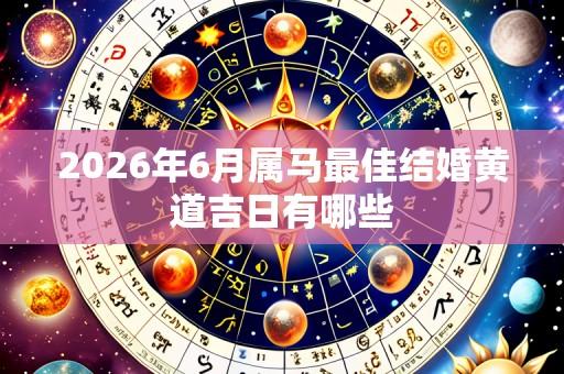 2026年6月属马最佳结婚黄道吉日有哪些