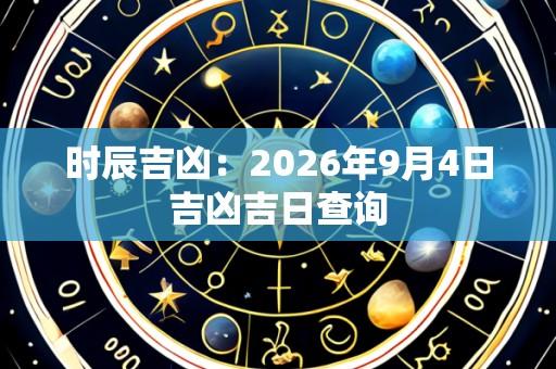 时辰吉凶：2026年9月4日吉凶吉日查询
