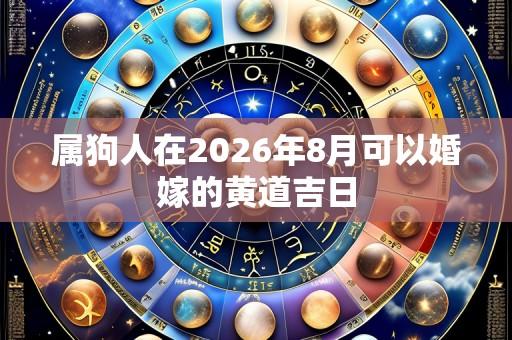 属狗人在2026年8月可以婚嫁的黄道吉日