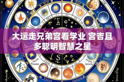 大运走兄弟宫看学业 宫吉且多聪明智慧之星