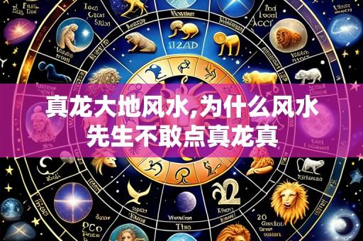 真龙大地风水,为什么风水先生不敢点真龙真