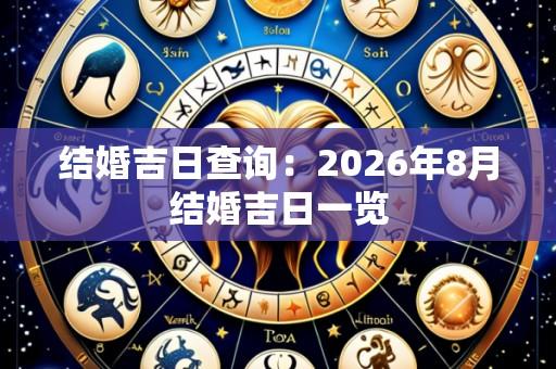 结婚吉日查询:2026年8月结婚吉日一览