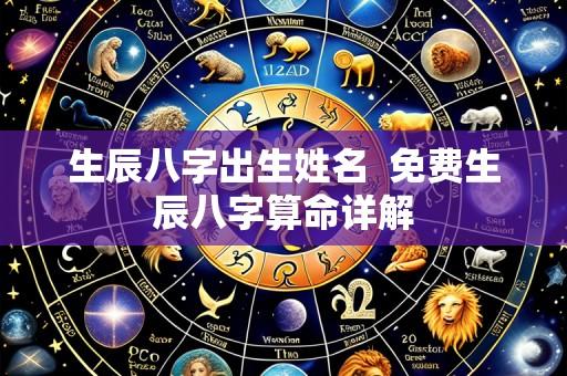 生辰八字出生姓名  免费生辰八字算命详解