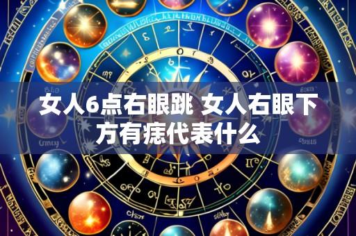女人6点右眼跳 女人右眼下方有痣代表什么