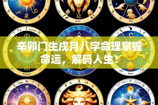 辛卯门生戍月八字命理掌握命运,解码人生!