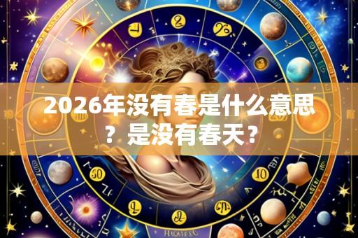 2026年没有春是什么意思？是没有春天？