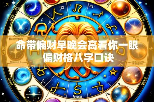 命带偏财早晚会高看你一眼 偏财格八字口诀