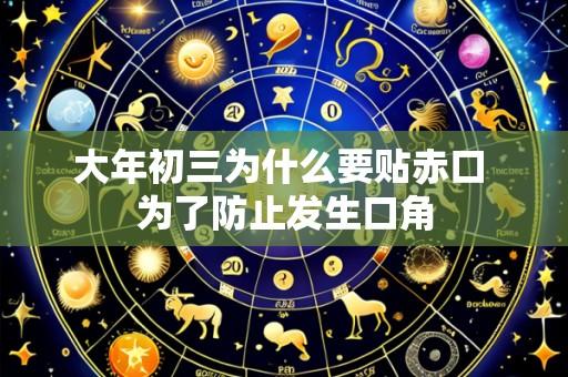 大年初三为什么要贴赤口 为了防止发生口角