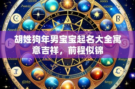 胡姓狗年男宝宝起名大全寓意吉祥,前程似锦
