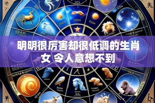 明明很厉害却很低调的生肖女 令人意想不到
