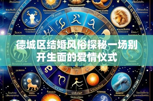 德城区结婚风俗探秘一场别开生面的爱情仪式