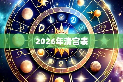 2026年清宫表