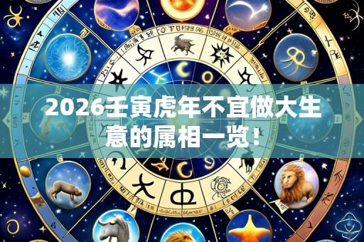 2026壬寅虎年不宜做大生意的属相一览!