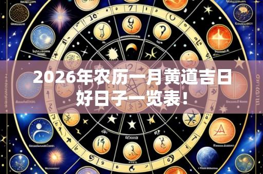 2026年农历一月黄道吉日好日子一览表!