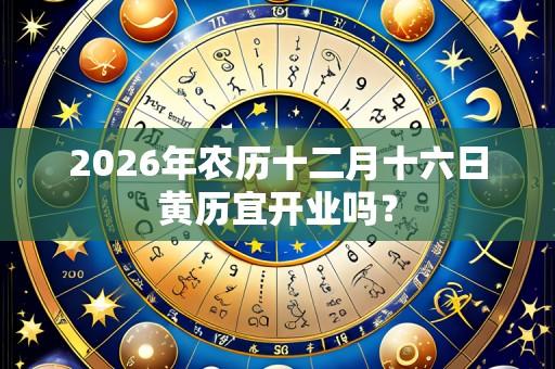2026年农历十二月十六日黄历宜开业吗?