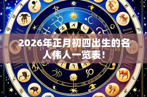 2026年正月初四出生的名人伟人一览表!