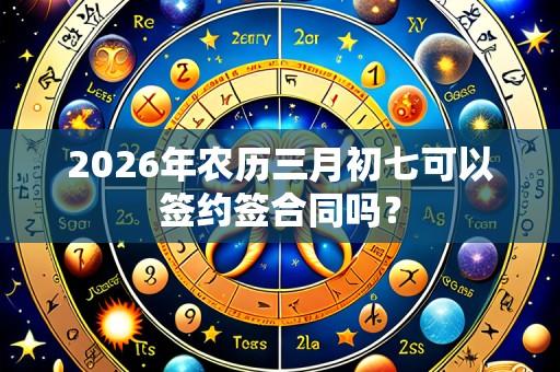 2026年农历三月初七可以签约签合同吗?