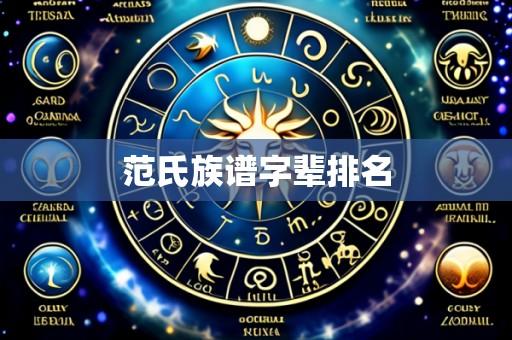 范氏族谱字辈排名