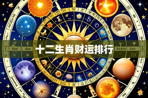 十二生肖财运排行