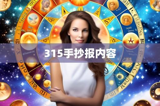 315手抄报内容