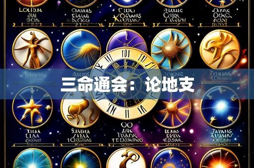 三命通会：论地支