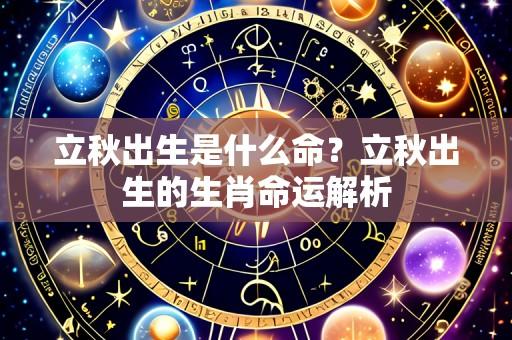 立秋出生是什么命？立秋出生的生肖命运解析