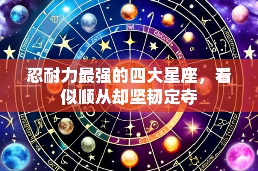 忍耐力最强的四大星座，看似顺从却坚韧定夺