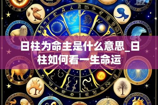 日柱为命主是什么意思_日柱如何看一生命运