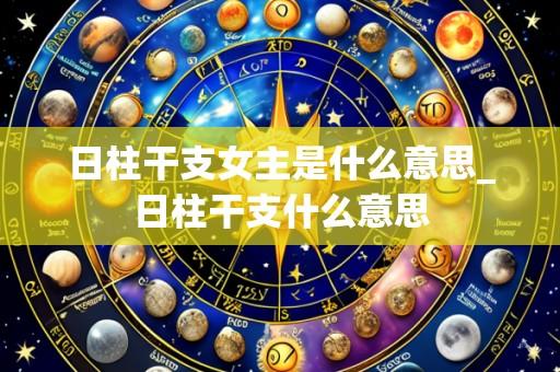 日柱干支女主是什么意思_日柱干支什么意思